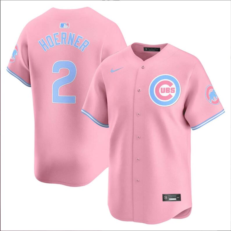 Men Chicago Cubs #2 Hoerner pink 2024 Nike MLB jersey
